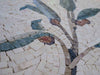 Opera d'arte in mosaico di marmo verde oliva