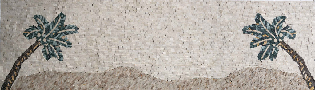 Palm Tree Island Mosaic Art | Flowers And Trees | Mozaico