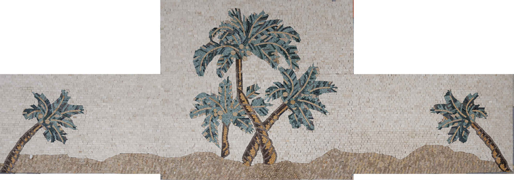 Palm Tree Island Mosaic Artwork | Flowers And Trees | Mozaico