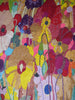 Art de mosaïque de jardin de fleurs colorées
