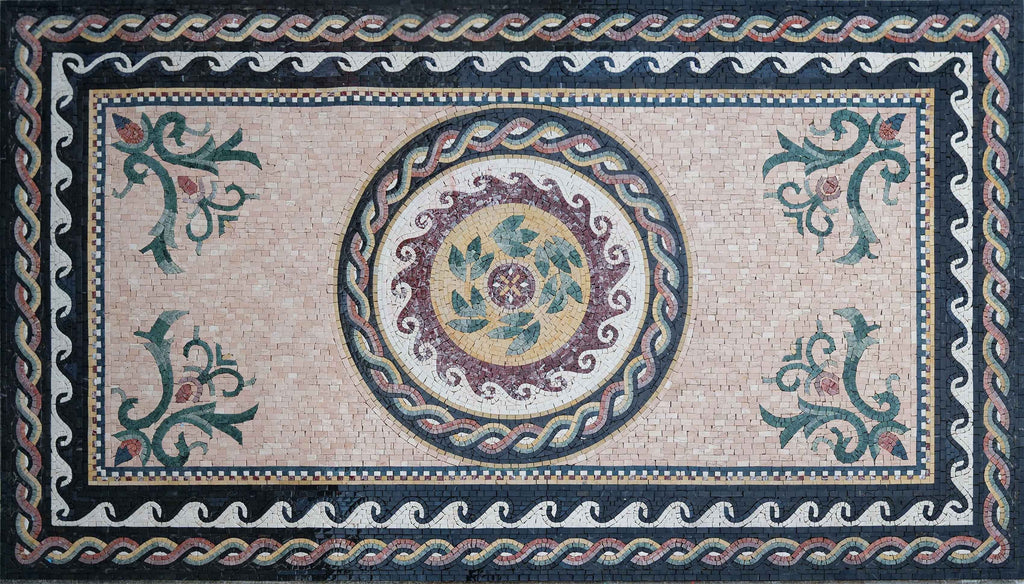 Tapis en mosaïque naturelle romaine