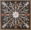 Brown Hana VII Ornamental Floral Mosaic Square