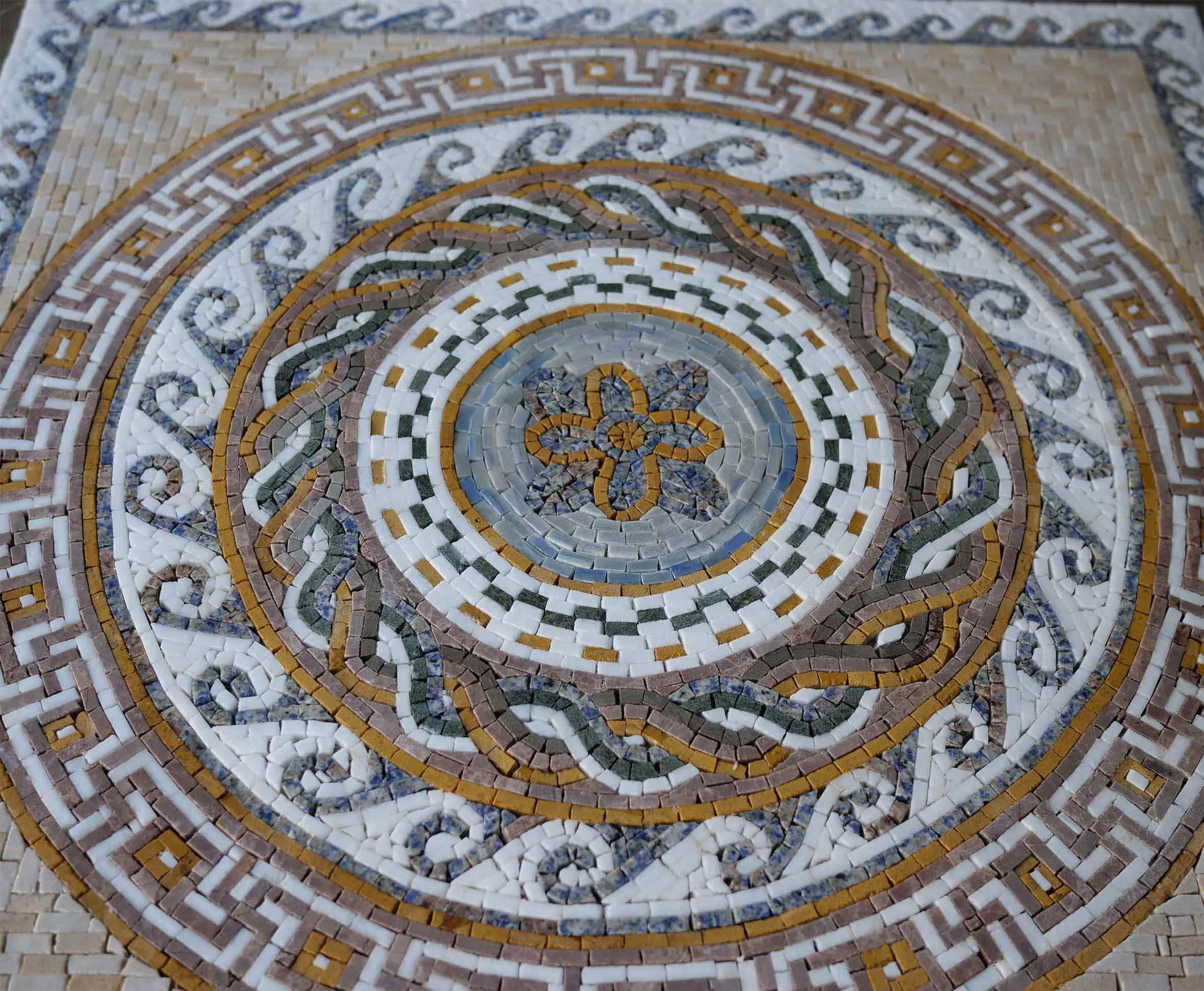 Greco-Roman Floral Mosaic - Dela IV | Geometric | Mozaico