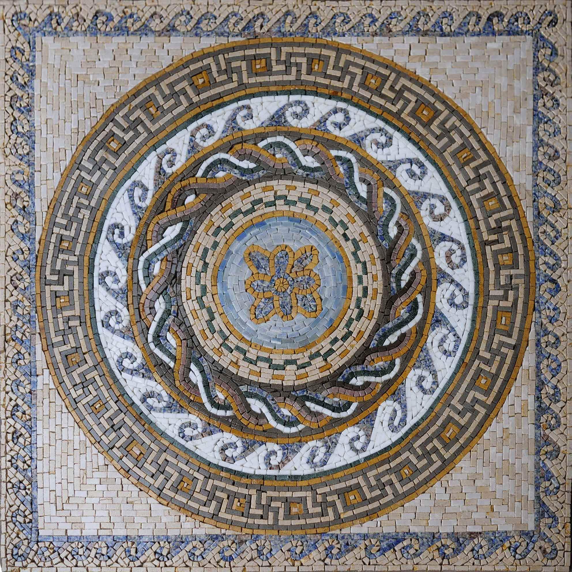 Greco-Roman Floral Mosaic - Dela V | Geometric | Mozaico