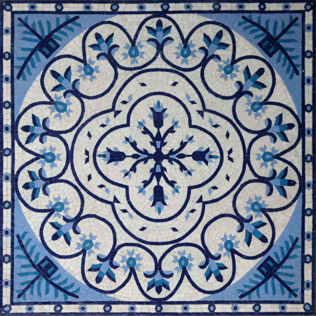 Diseño de patrón de mosaico geométrico botánico