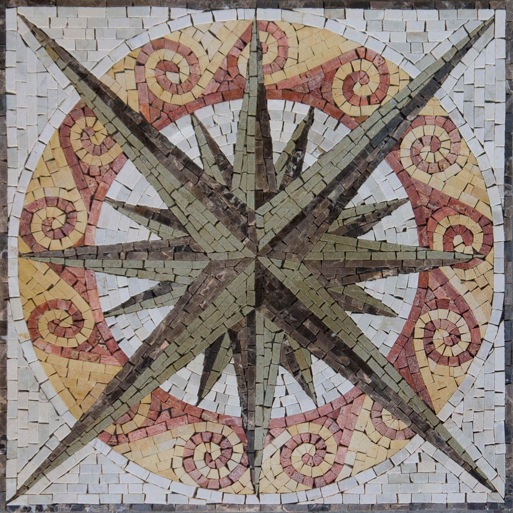 Vasilia - Compass Mosaic Design | Mozaico