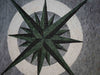 Mosaico fatto a mano - Compasso medaglione bianco