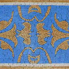 Floral Vine Arrangement - Home Improvement Mosaic Rectangular Rug - Mesh Backing