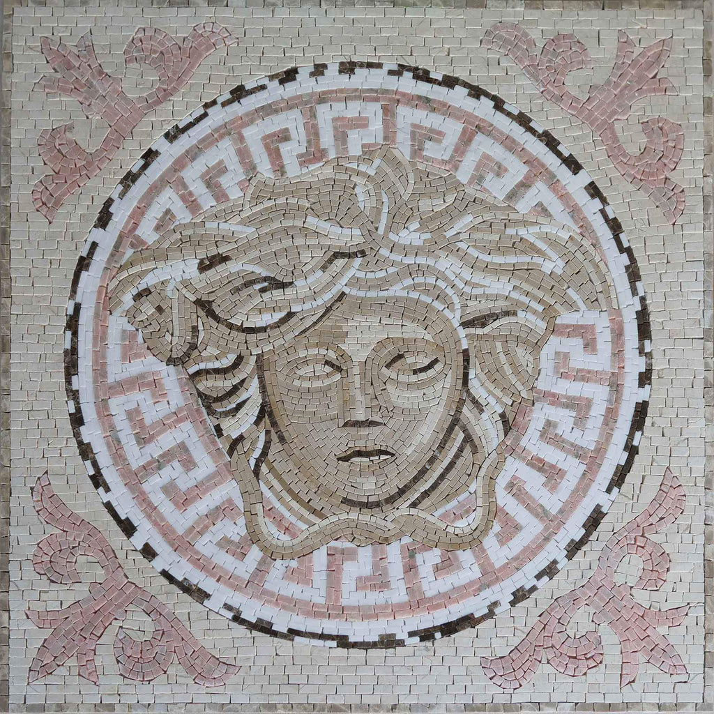 Arte del logotipo de mosaico - Rosada Medusa