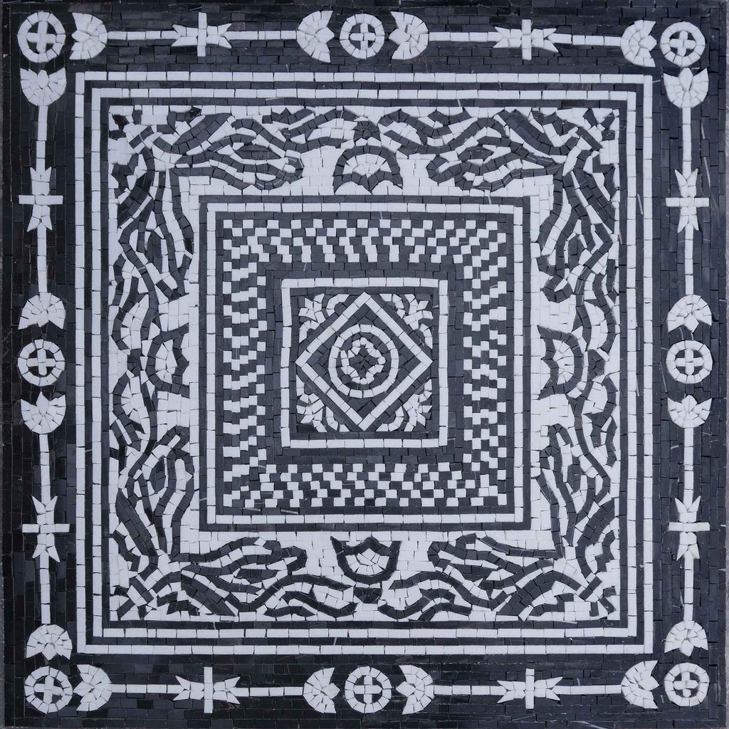 Nala I - Arte de mosaico de flores geométricas