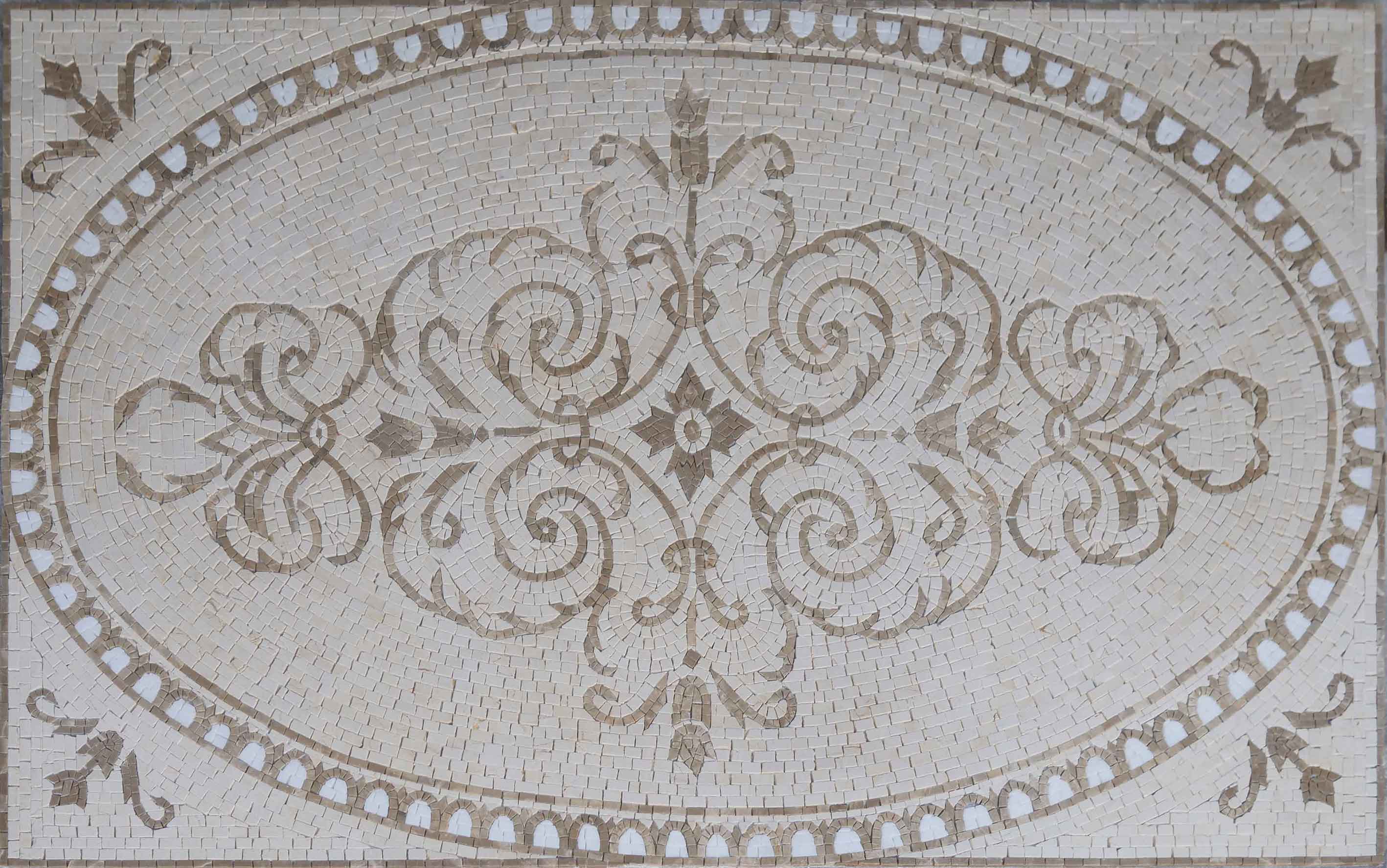 Saskia Arabesque Marble Mosaic Rug – Mozaico