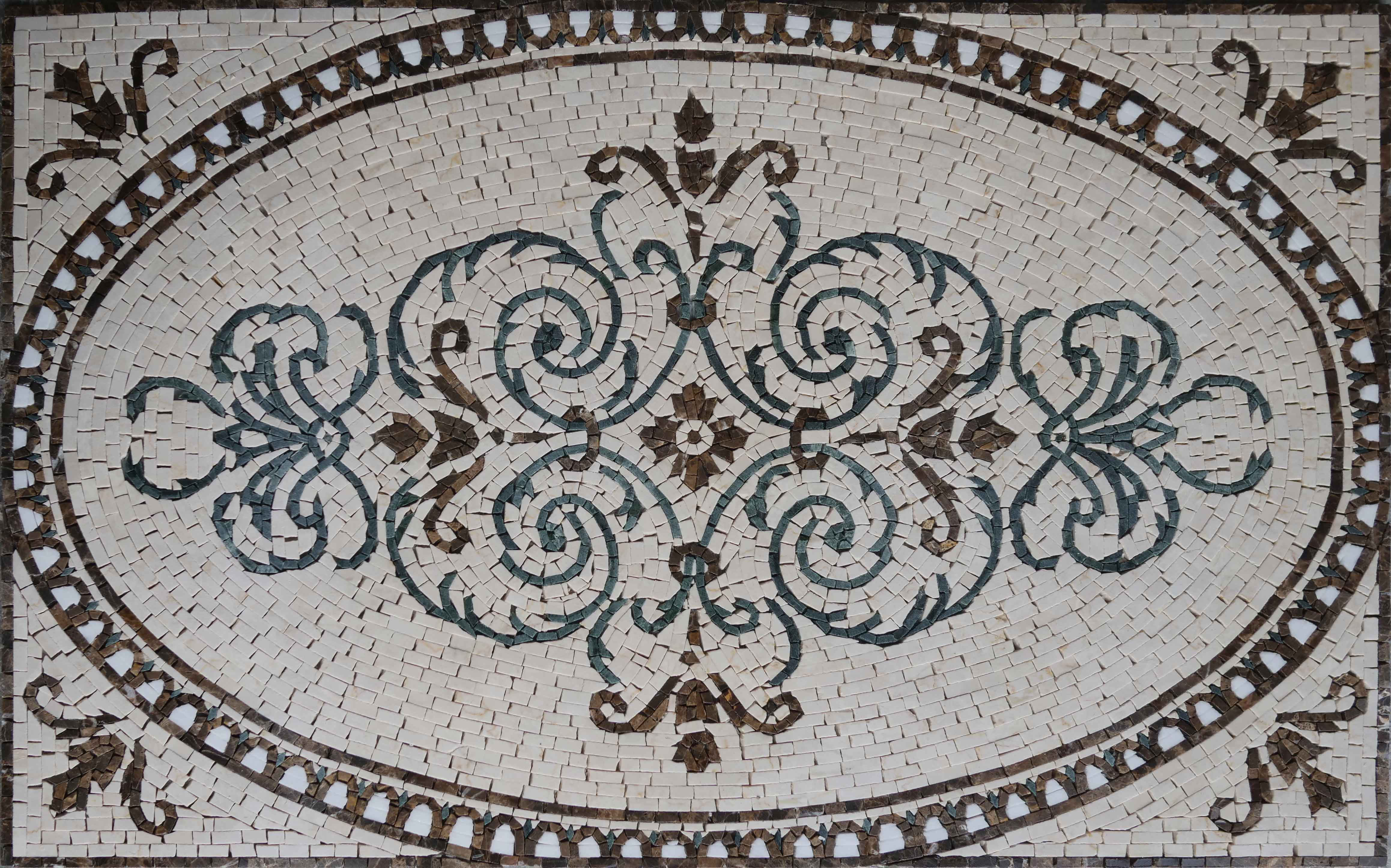 Landia Arabesque Mosaic Rug | Geometric Design – Mozaico