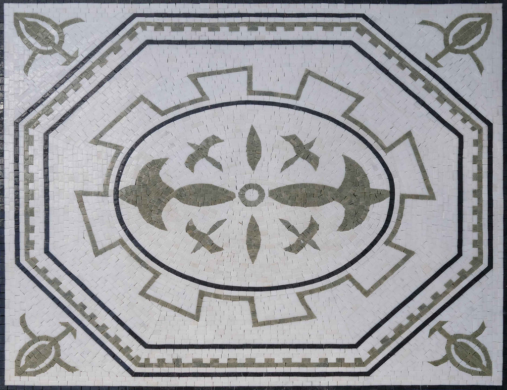 Arte Geométrica em Mosaico - Forma de Pombo