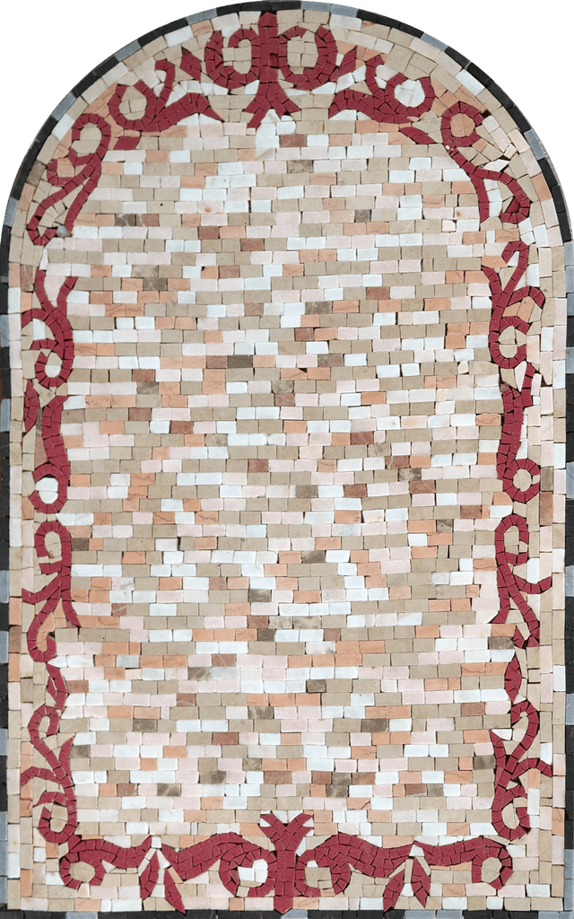 Painel de mosaico de mármore arqueado - Sarai