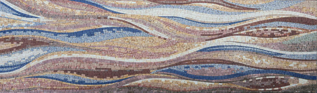 Mosaico de olas de colores - Arte de la pared