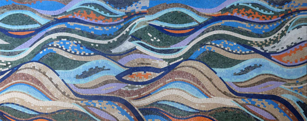 Colorful Waves - Mosaic Patterns