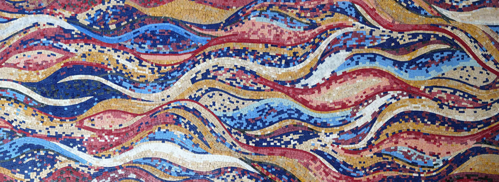 Pastel colorido - Mosaico de ondas