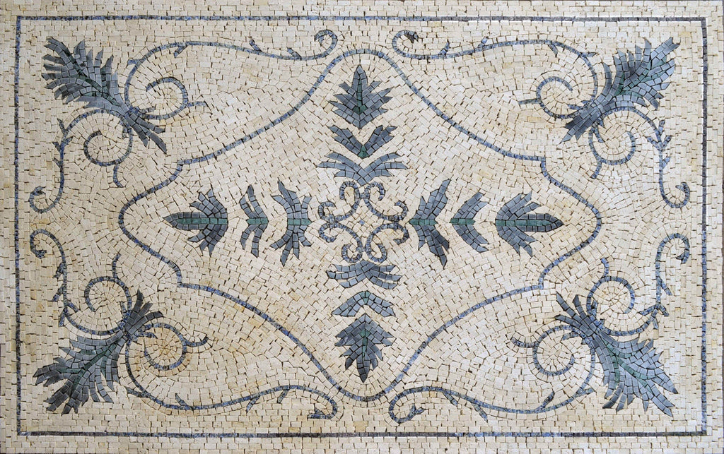 Tappeto in mosaico di marmo - Palmetta