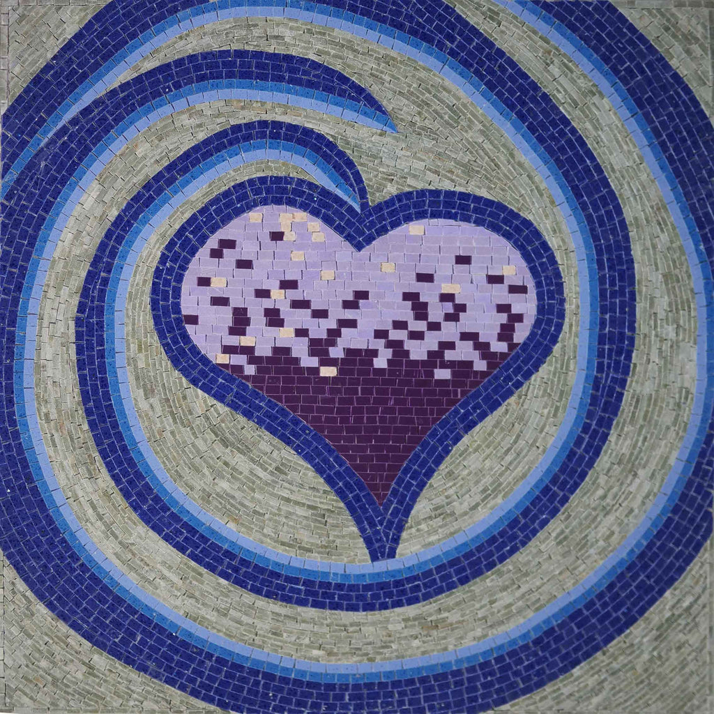 Mosaik-Marmor-Kunst - Herz