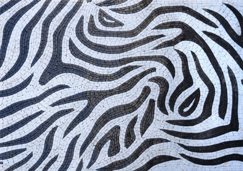 Patrón de cebra - Obra de arte de mosaico abstracto