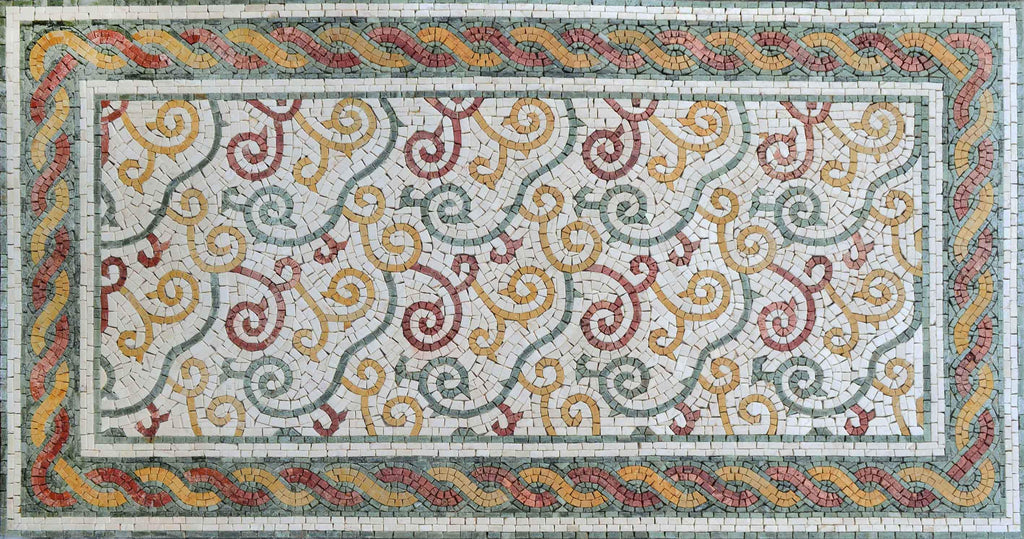 Azulejo de alfombra de mosaico - Remolino