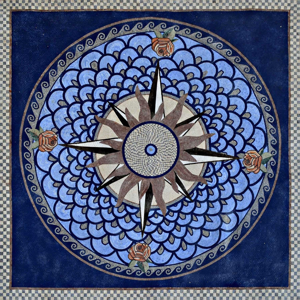 Mittelalterliches Design - Kompass-Mosaik-Kunst
