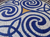 Acento de mosaico de ilusión azul marino