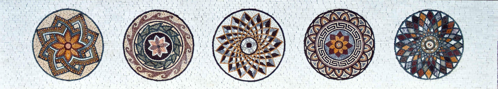Cinque Geometric Mosaic Medallions