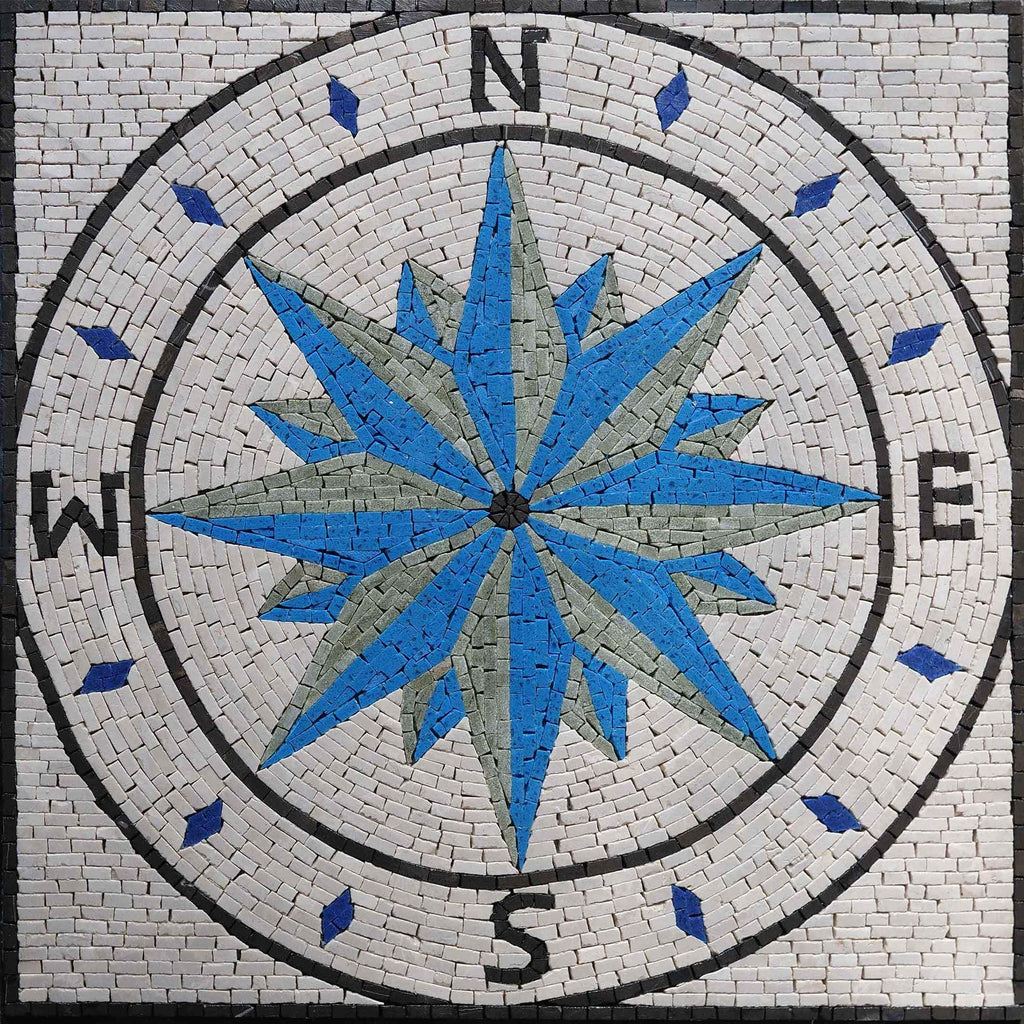 Basila - Compass Mosaic Medallion | Mozaico