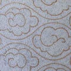 Cloud Swirls - Mosaic Art Border Pattern - Mesh Backing