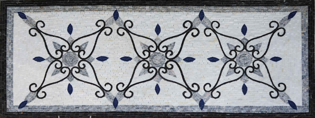Tappeto floreale in mosaico di marmo - Jimielle
