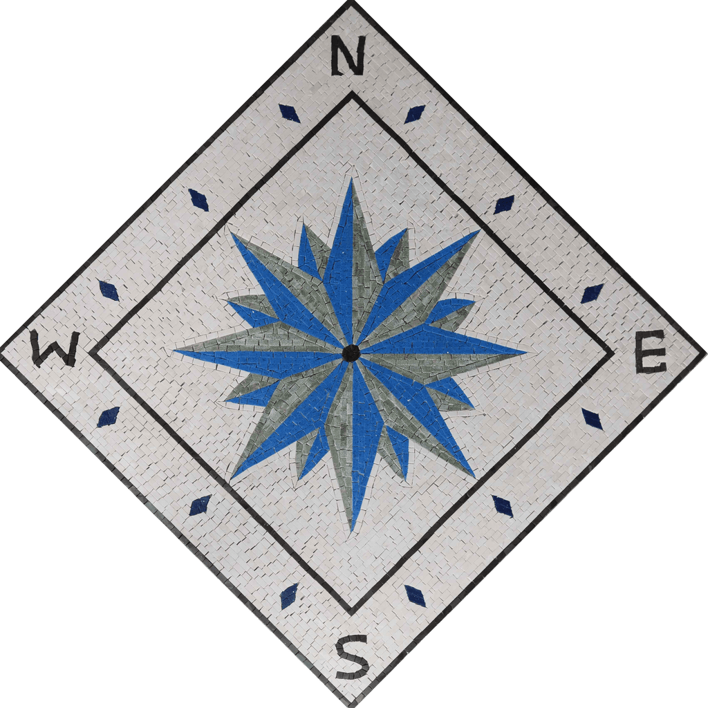 Corundum - Diamond Compass Mosaic Artwork