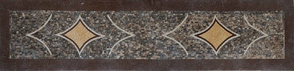 Umber Hues Geometric Mosaic Artwork