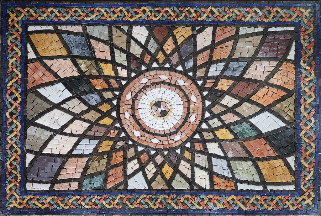 Arte em mosaico de flores do Peloponeso
