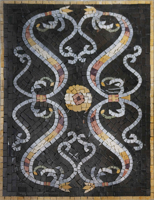 Geometric Arabesque Mosaic Wall Art Design