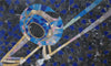 Mural de mosaico de música trombone eruptiva