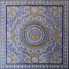 Brillo del mosaico marroquí azul y amarillo