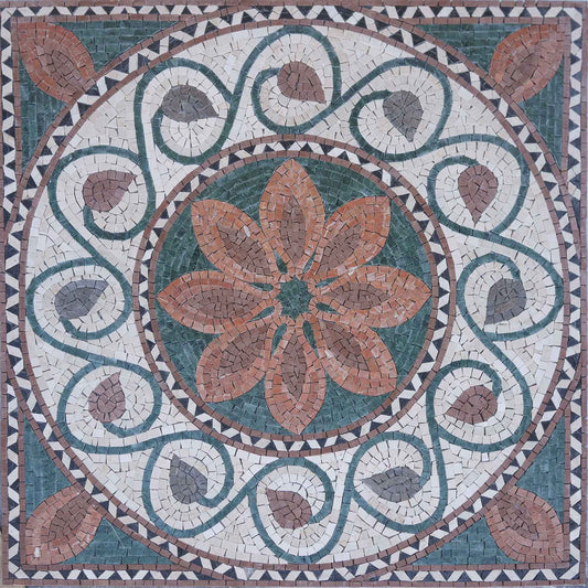 Geometric Mosaic - Medallion Floral Center