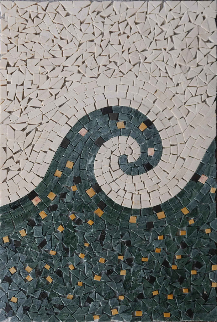Geometric Mosaic Art - Freckled Wave
