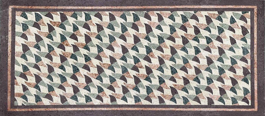 Arte em mosaico - design geométrico estampado