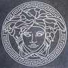 Arte em mosaico de mármore - design Versace branco