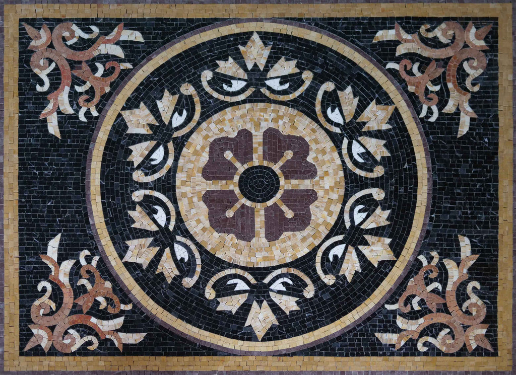 Arte em mosaico - Medalhão Real Central
