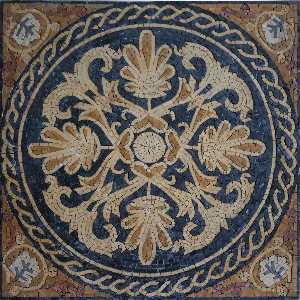 Arte Geométrica - Design de Mosaico de Mármore