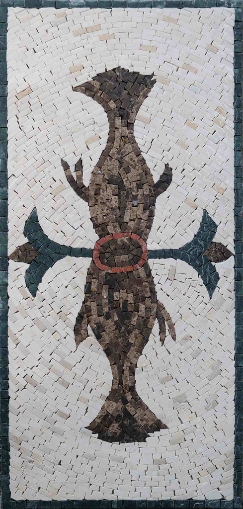 Arte em mosaico - O peixe que se beija