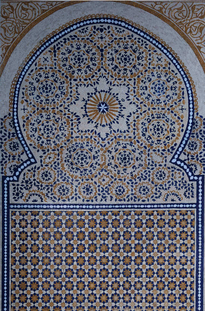 Arte del patrón de mosaico redondo