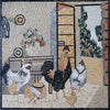 Obra de mosaico de Pollo e Gallo