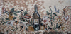 Flores y vino - Obra de mosaico