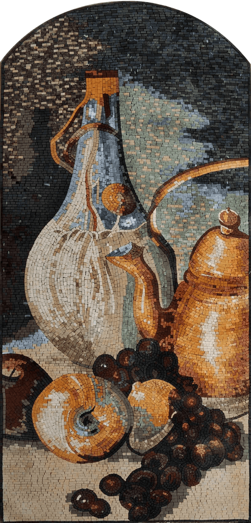 Frutas y té - Placa para salpicaduras de mosaico vintage