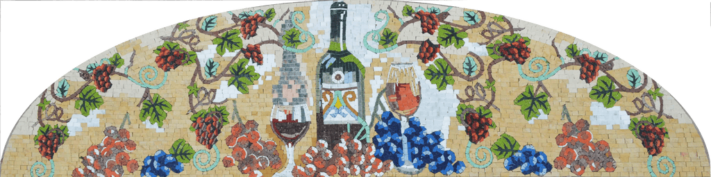Mural em mosaico da vinícola Toscana | Alimentos e Bebidas | mosaico