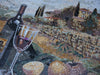 Vino e Frutta All'aperto Mosaico Murale